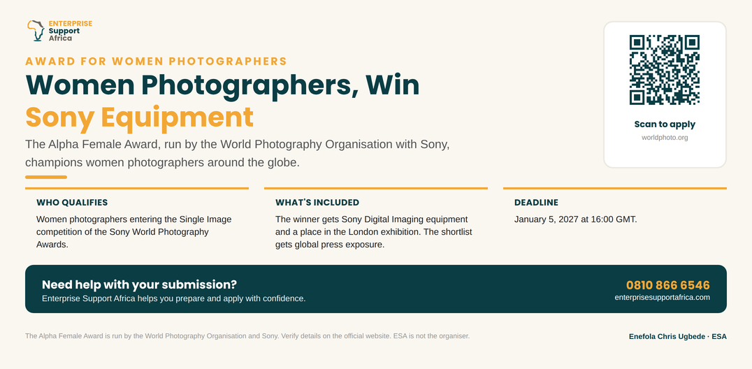 Alpha Female Award: Sony Equipment and a London Exhibition for Women Photographers
